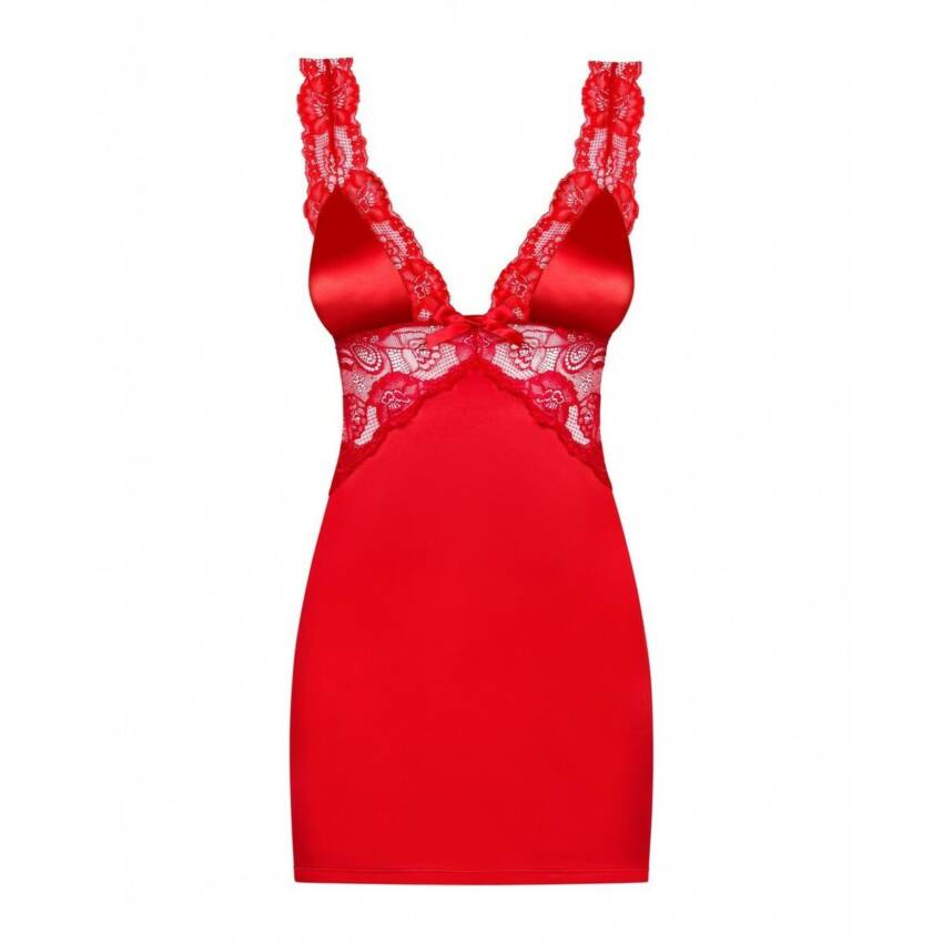 Chemise y Tanga Secred (S/M) Obsessive Secred chemise Rojo - Imagen 5