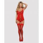 Medias con Liguero Obsessive OB1489 Rojo L/XL - Imagen 5