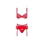 Conjunto de Lencería con Encaje Obsessive Heartina Rojo L/XL - Imagen 3