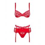 Conjunto de Lencería con Encaje Obsessive Heartina Rojo L/XL - Imagen 4
