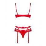 Conjunto de Lencería con Encaje Obsessive Heartina Rojo L/XL - Imagen 5