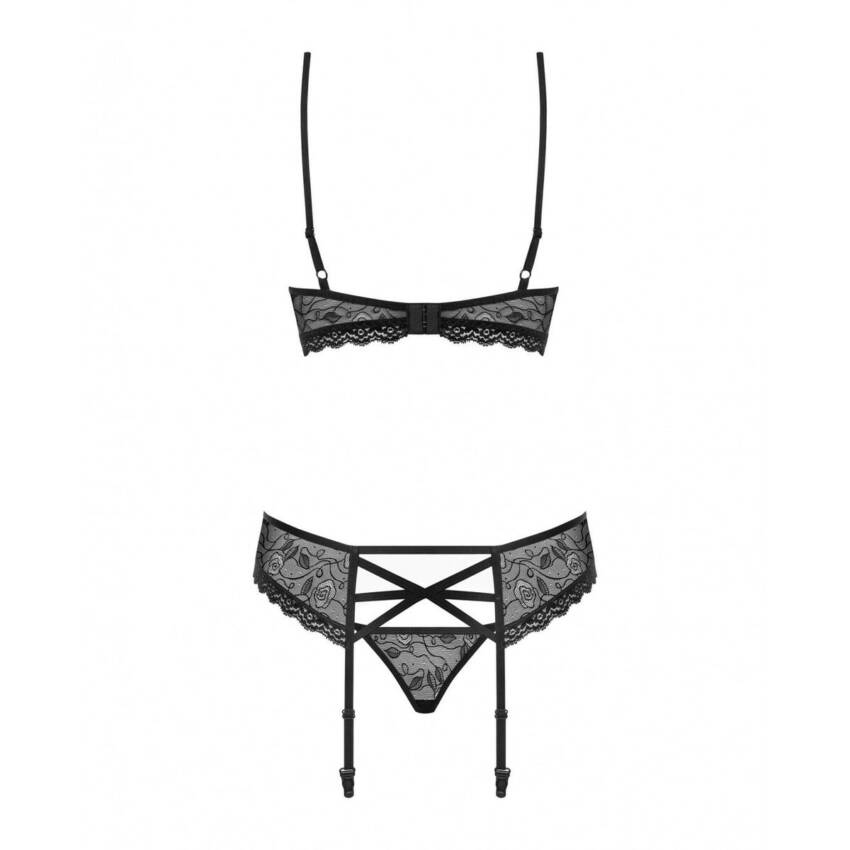 Conjunto de Lencería Obsessive 818-SEG-1 Negro L/XL - Imagen 5
