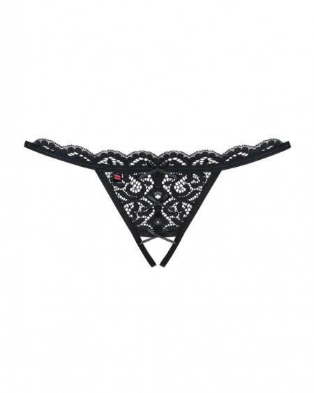 Tanga de Encaje Negro Obsessive 831-THC-1 L/XL