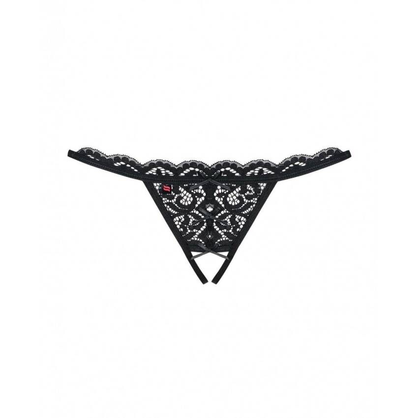 Tanga de Encaje Negro Obsessive 831-THC-1 L/XL
