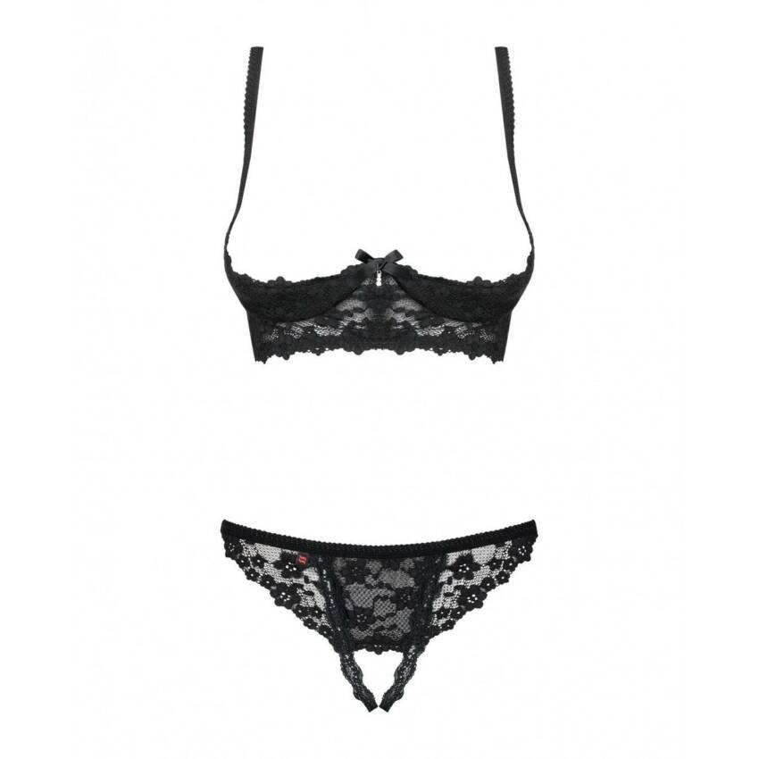 Conjunto de Lencería con Encaje Obsessive Letica Negro L/XL - Imagen 4