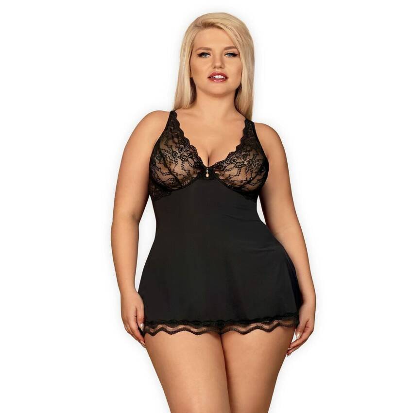 Picardías Obsessive Luvae Negro XXL/XXXL - Imagen 5