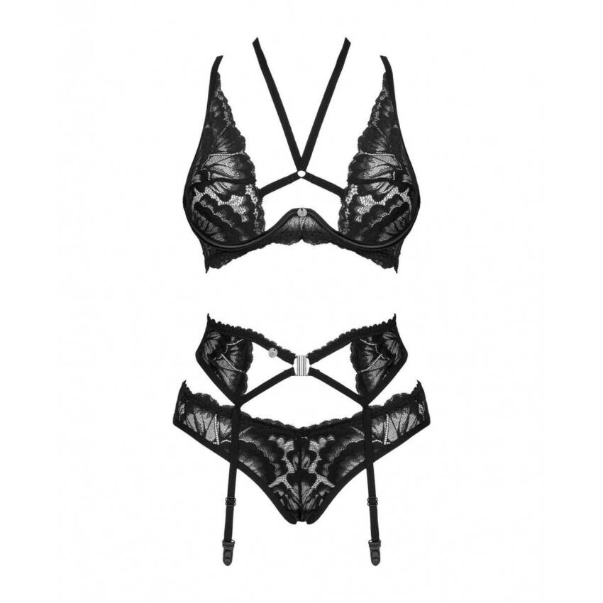Conjunto de Lencería Obsessive Alessya Negro XS/S - Imagen 3